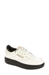 Reebok Women's Cardi B Club C Double Casual Sneakers From Finish Line In Chalk/ Matte Gold/ Black