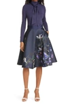TED BAKER DOMINAA LONG SLEEVE FIT & FLARE DRESS,247586-DOMINAA-WMD