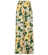DOLCE & GABBANA FLORAL STRETCH-SILK PALAZZO trousers,P00479452
