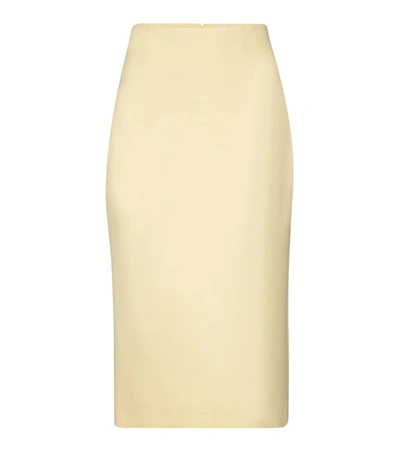 Alexander Mcqueen Cool Wool & Silk Knee Length Skirt In Light Yellow