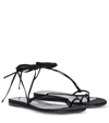 Attico Women's Kika Lace-up Satin Thong Sandals In Black