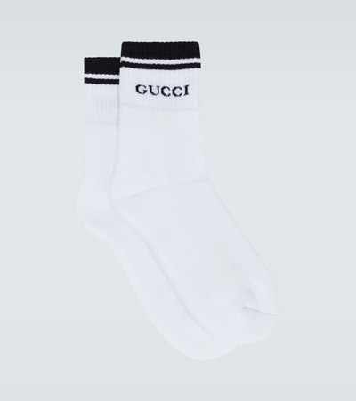 Gucci Cotton "" Logo Socks In White
