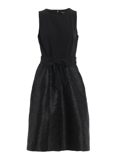 Lauren Ralph Lauren Bow Jacquard Dress In Black