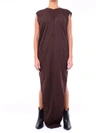 RICK OWENS RICK OWENS WOMEN'S BROWN COTTON DRESS,DS19F6513RNBTESTADIMORO S