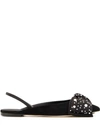 Giuseppe Zanotti Johanna Bow Detail Ballerina Shoes In Black