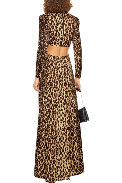 A.l.c Gabriela Cutout Leopard-print Stretch-silk Maxi Dress In Brown Multi