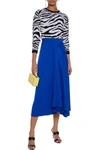 ALICE AND OLIVIA CONNIE CRYSTAL-EMBELLISHED ZEBRA-JACQUARD WOOL-BLEND SWEATER,3074457345622188727