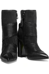 BALMAIN IRINA PLEATED LEATHER ANKLE BOOTS,3074457345623211916