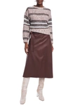 BRUNELLO CUCINELLI SEQUIN-EMBELLISHED STRIPED MARLED INTARSIA-KNIT SWEATER,3074457345623160171