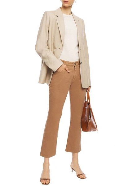 Brunello Cucinelli High-rise Kick-flare Jeans In Camel