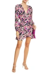 IRO BLOOMY RUFFLED CREPE DE CHINE MINI WRAP DRESS,3074457345623673879