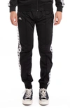 Kappa 222 Banda Rastoria Slim Track Pants In Black,lime