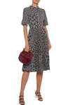 MIKAEL AGHAL PLEATED PRINTED CREPE DE CHINE DRESS,3074457345623508144