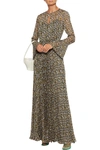 MIKAEL AGHAL PLEATED FLORAL-PRINT GEORGETTE MAXI DRESS,3074457345623592655