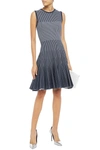 OSCAR DE LA RENTA FLARED JACQUARD-KNIT DRESS,3074457345623785735