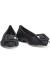 SERGIO ROSSI BUCKLE-DETAILED COTTON-BLEND FAILLE POINT-TOE FLATS,3074457345626795671