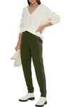 STELLA MCCARTNEY TWILL-TRIMMED WOOL TAPERED PANTS,3074457345624302121