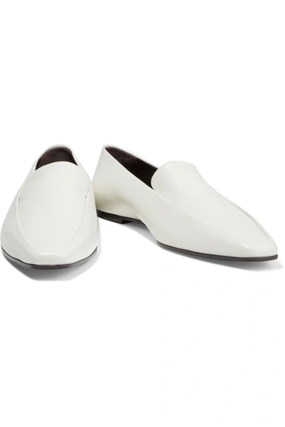 The Row Minimal Leather Loafers In White