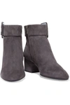 SERGIO ROSSI MIA 45 BUCKLED SUEDE ANKLE BOOTS,3074457345623800158