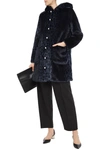 SHRIMPS BUTTON-EMBELLISHED LEOPARD-PRINT FAUX FUR HOODED COAT,3074457345622902705