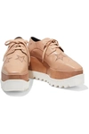 Stella Mccartney Elyse Embellished Cutout Faux Leather Platform Brogues In Antique Rose