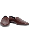 THE ROW MINIMAL LIZARD-EFFECT LEATHER LOAFERS,3074457345624147937