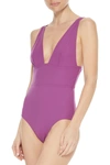 Zimmermann Plunged Swimsuit In Violet