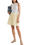 TIBI GATHERED COTTON-POPLIN SHORTS,3074457345623325684