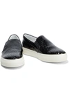 TOD'S SPORTIVO CRACKED PATENT-LEATHER SLIP-ON SNEAKERS,3074457345622519743