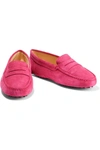 Tod's Gommino Suede Loafers In Magenta