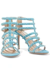 VALENTINO GARAVANI ROCKSTUD SPIKE SUEDE SANDALS,3074457345623499163