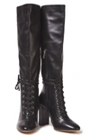 Gianvito Rossi Melissa 85 Lace-up Leather Knee Boots In Black