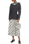 American Vintage Belted Mélange Cotton-blend Twill Top In Anthracite