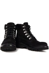 GRENSON BROOKE SHEARLING-LINED SUEDE COMBAT BOOTS,3074457345623683659