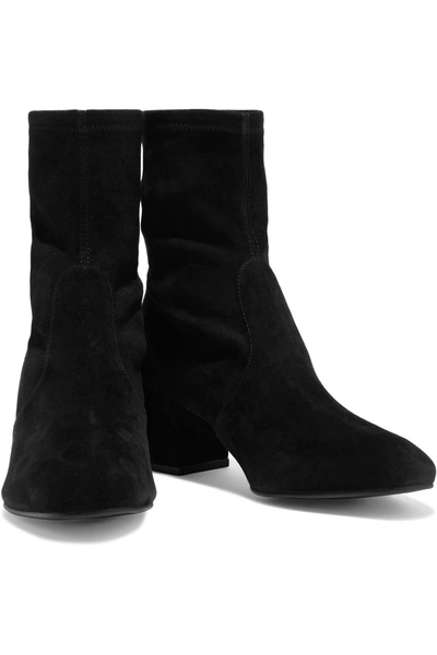 STUART WEITZMAN SIGGY 60 STRETCH-SUEDE SOCK BOOTS,3074457345631249250