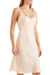 THREE GRACES LONDON EVELYN COTTON VOILE-TRIMMED SILK-CHARMEUSE NIGHTDRESS,3074457345621781726
