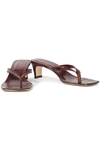 STAUD AUDREY CROC-EFFECT LEATHER SANDALS,3074457345623942859