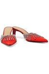 AREA CRYSTAL-EMBELLISHED PATENT-LEATHER MULES,3074457345623836338