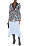 Rabanne Floral Print Cotton & Viscose Jacket In Black