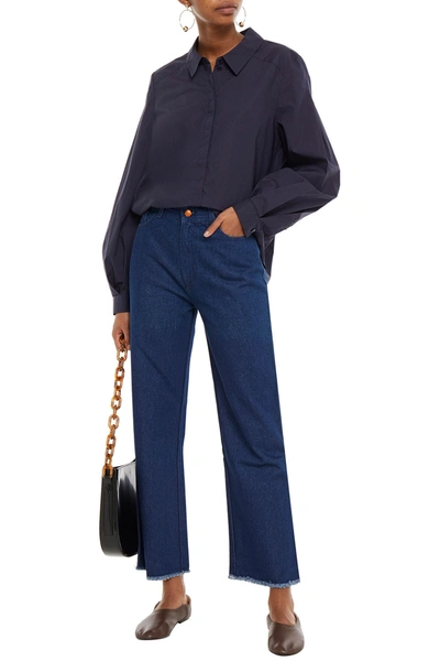 Rodebjer Farrah Cropped High-rise Straight-leg Jeans In Dark Denim