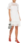 ULLA JOHNSON SIMONE FLARED BRODERIE ANGLAISE COTTON-BLEND DRESS,3074457345623912724