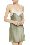 GINIA TWO-TONE SILK-SATIN CHEMISE,3074457345623945704