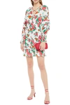 RHODE ANYA SHIRRED FLORAL-PRINT COTTON MINI DRESS,3074457345624216812