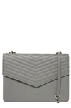 Ted Baker Beckeey Quilted Leather Crossbody Bag In Grey