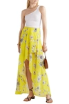 ALICE AND OLIVIA KIRSTIE WRAP-EFFECT FLORAL-PRINT CHIFFON MAXI SKIRT,3074457345623187678