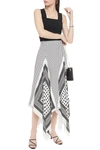 Altuzarra Boom Asymmetric Polka-dot Silk Crepe De Chine Skirt In White