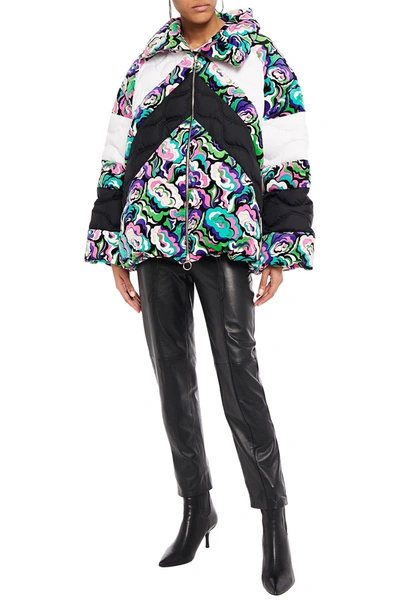 Emilio Pucci Quilted Printed Velvet And Shell Down Jacket In Multicolor