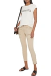 JOIE PARK MOTO-STYLE CROPPED COTTON-BLEND TWILL SKINNY PANTS,3074457345624056225