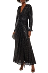 JONATHAN SIMKHAI WRAP-EFFECT SEQUIN-EMBELLISHED STRETCH-TULLE GOWN,3074457345624097402