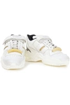 MAISON MARGIELA RETRO FIT DISTRESSED SUEDE-TRIMMED LEATHER trainers,3074457345627213831